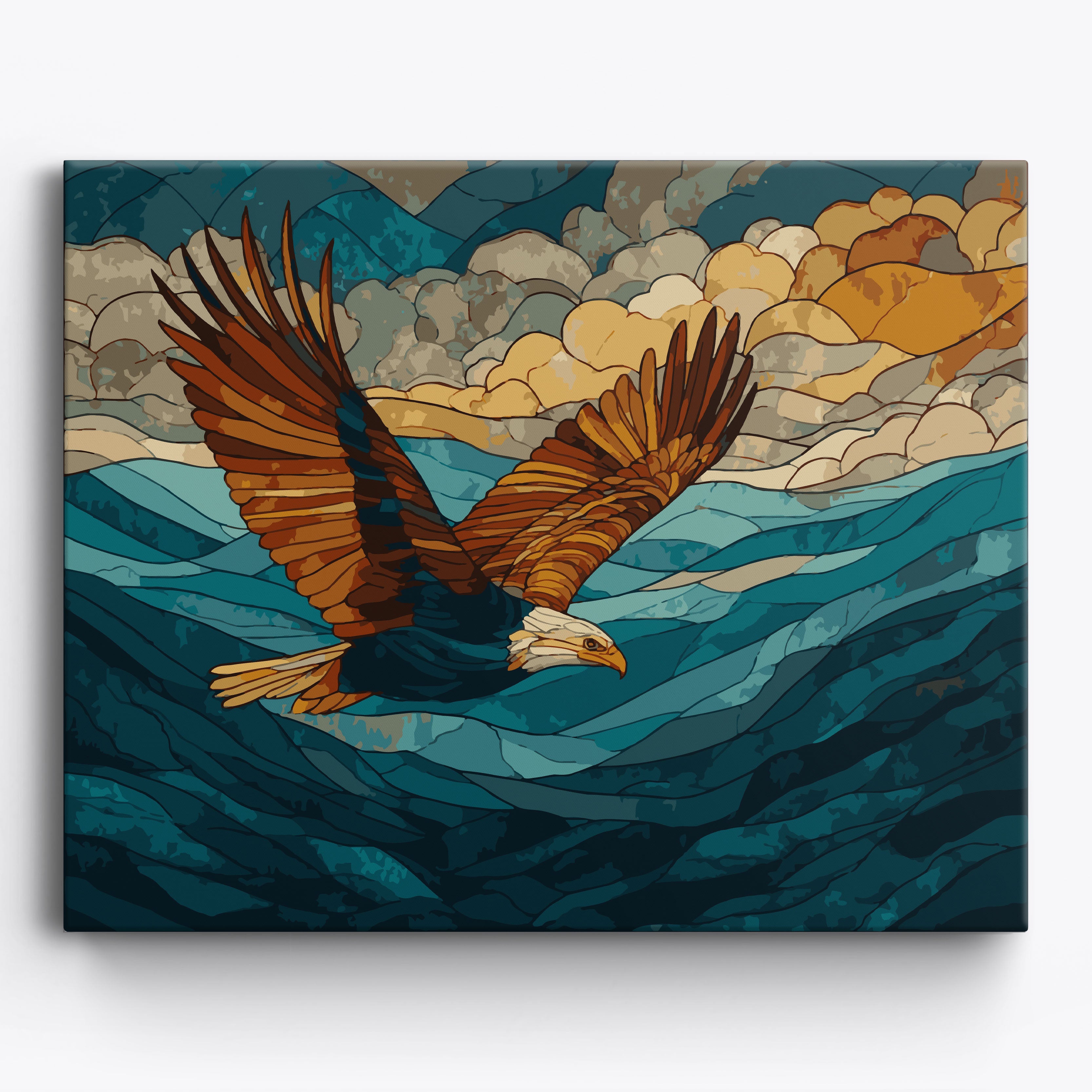 Glass Eagle No Frame / 50x40cm