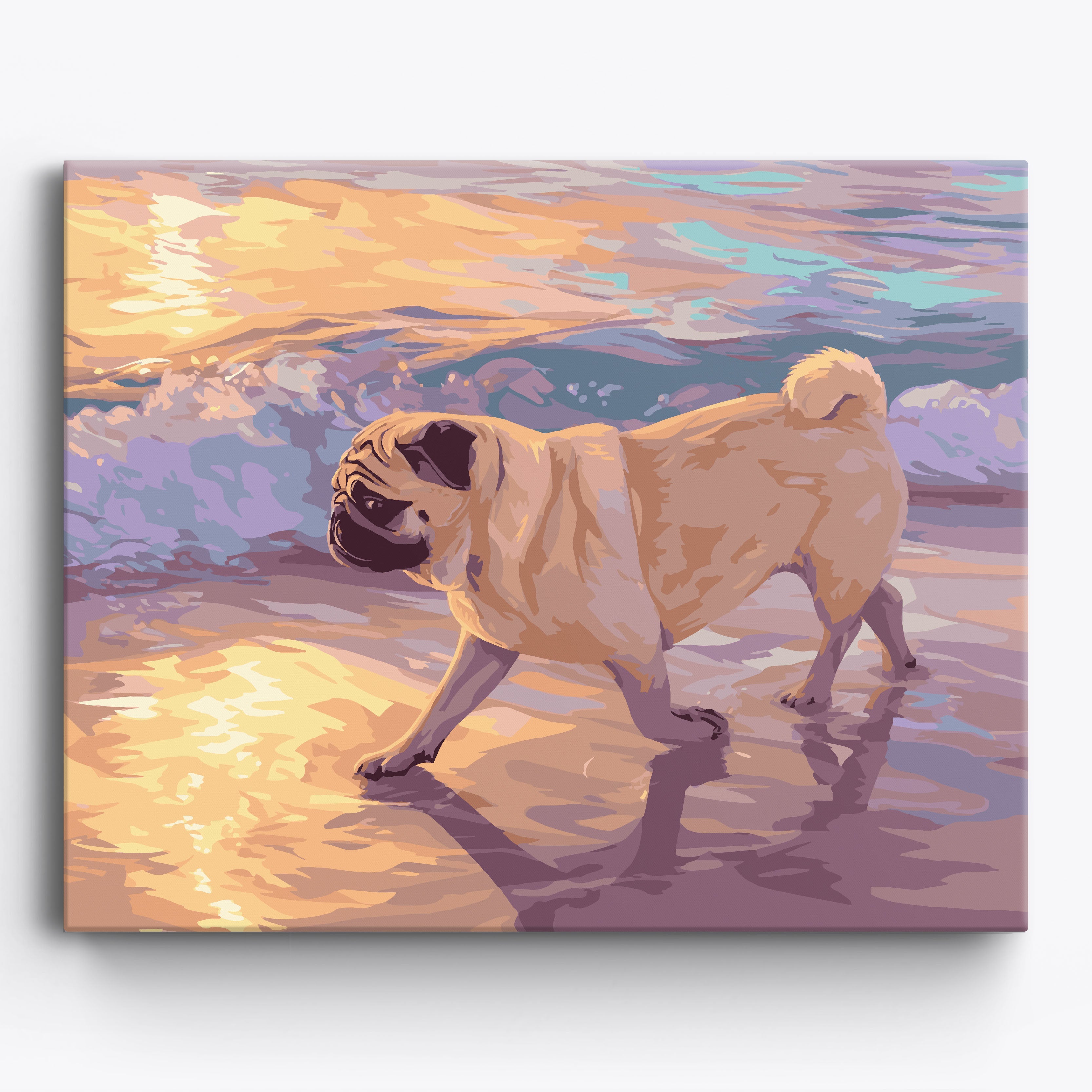 Beach Dwelling Pug No Frame / 50x40cm