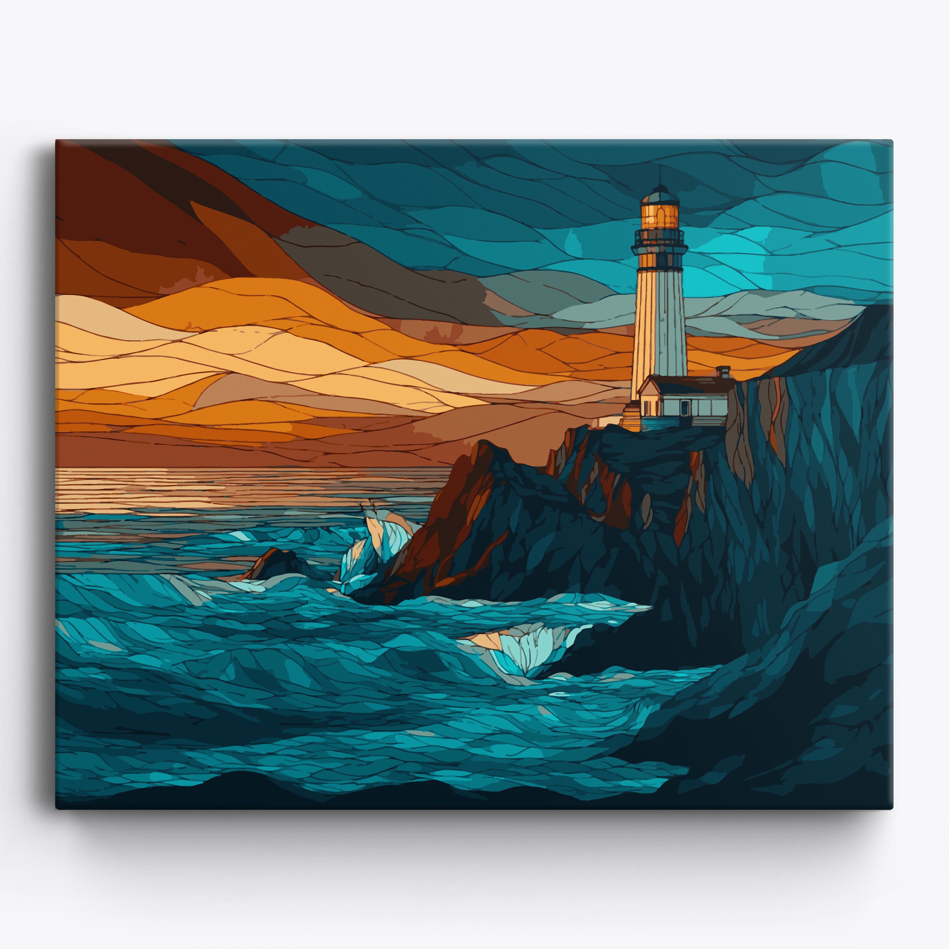 Glass Lighthouse Cliff No Frame / 50x40cm