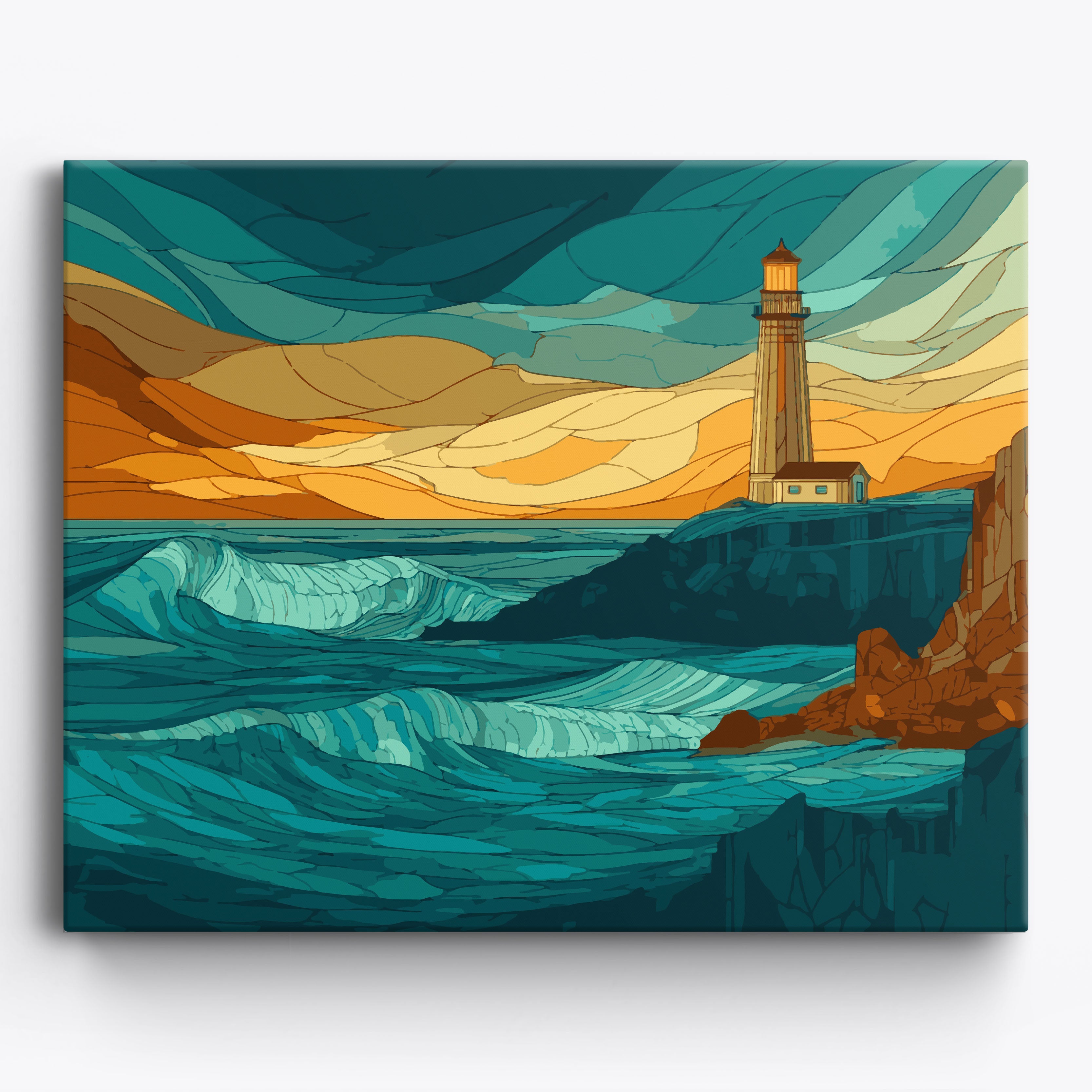 Geometric Lighthouse No Frame / 50x40cm