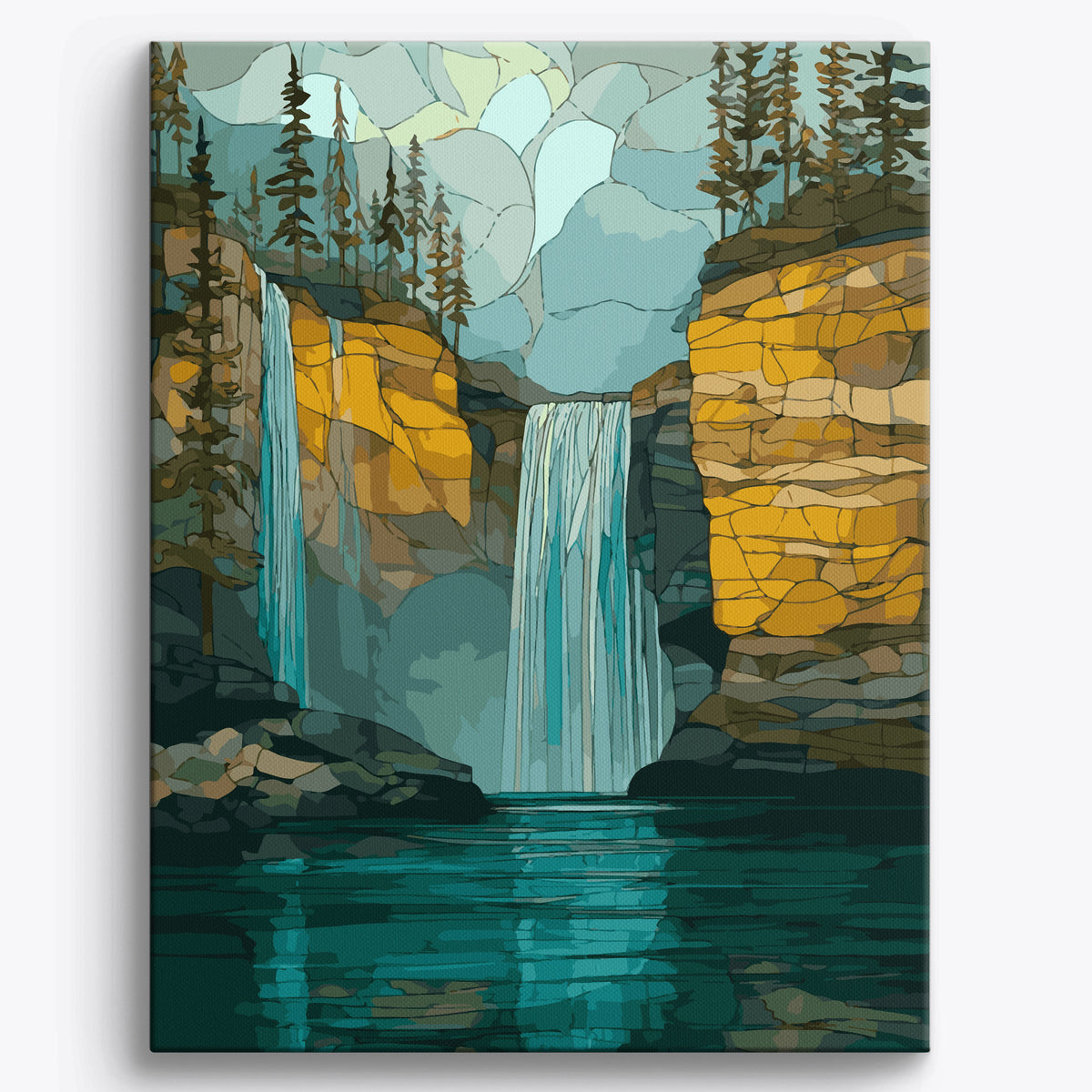Geometric Waterfall | Paint by Numbers Kit by Craftoria