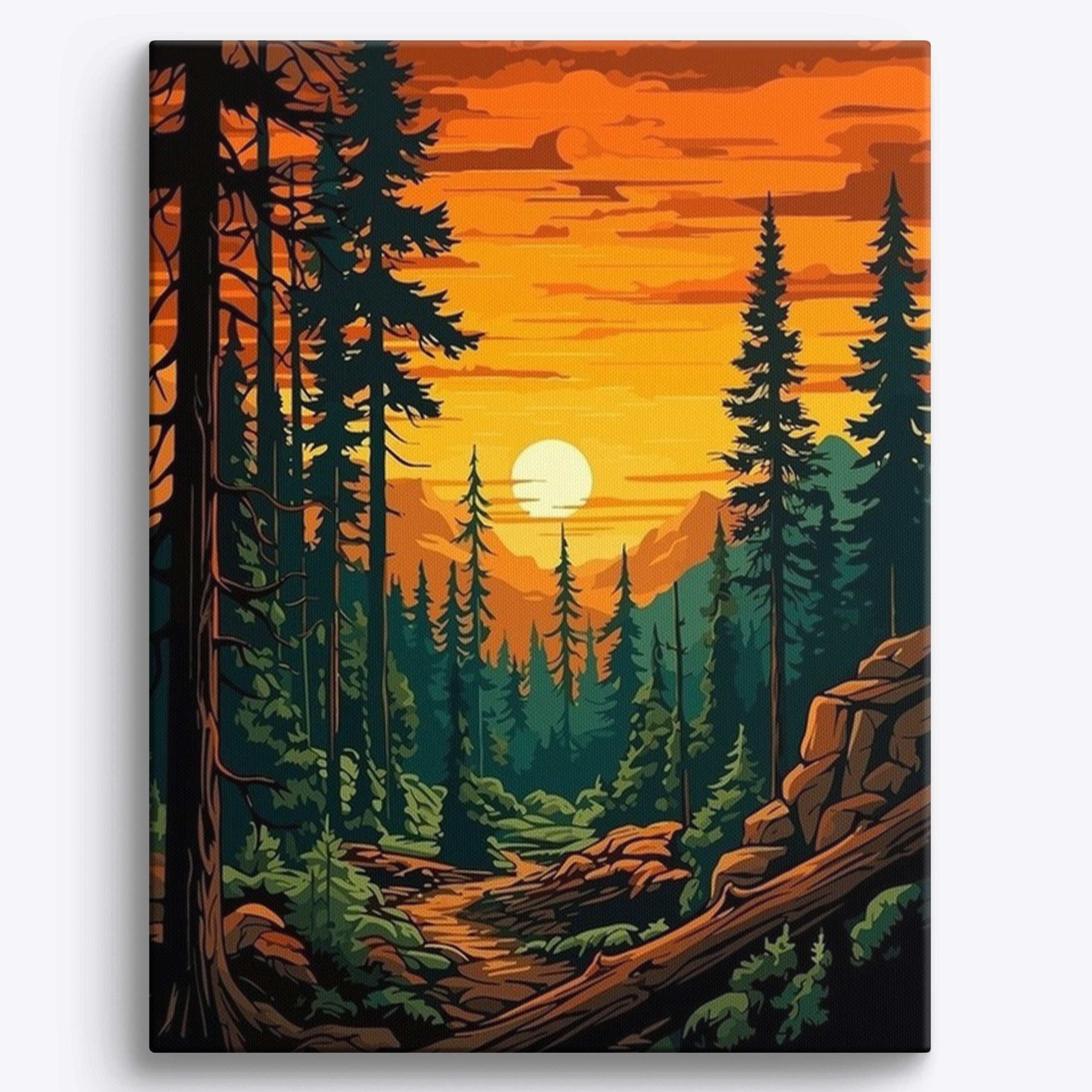 Hazy Forest Sunset