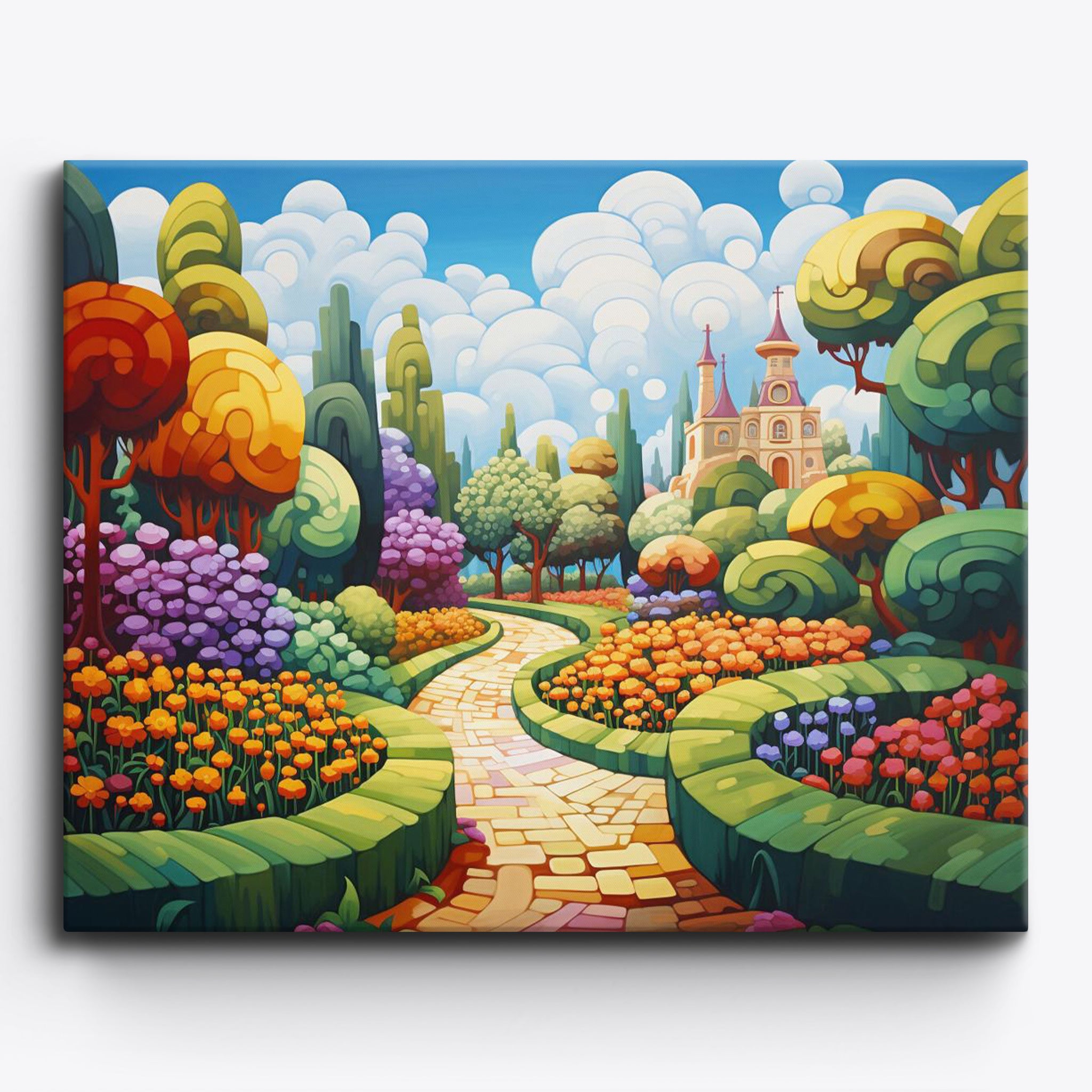 Abstract garden paint by numbers kit by craftoria