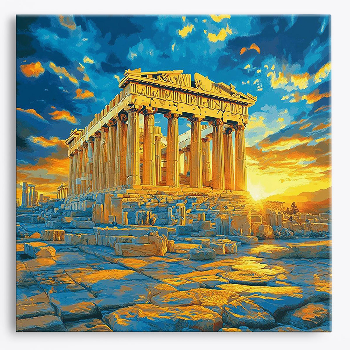 Acropolis Sunset Ruins | Paint by Numbers Kit by Craftoria