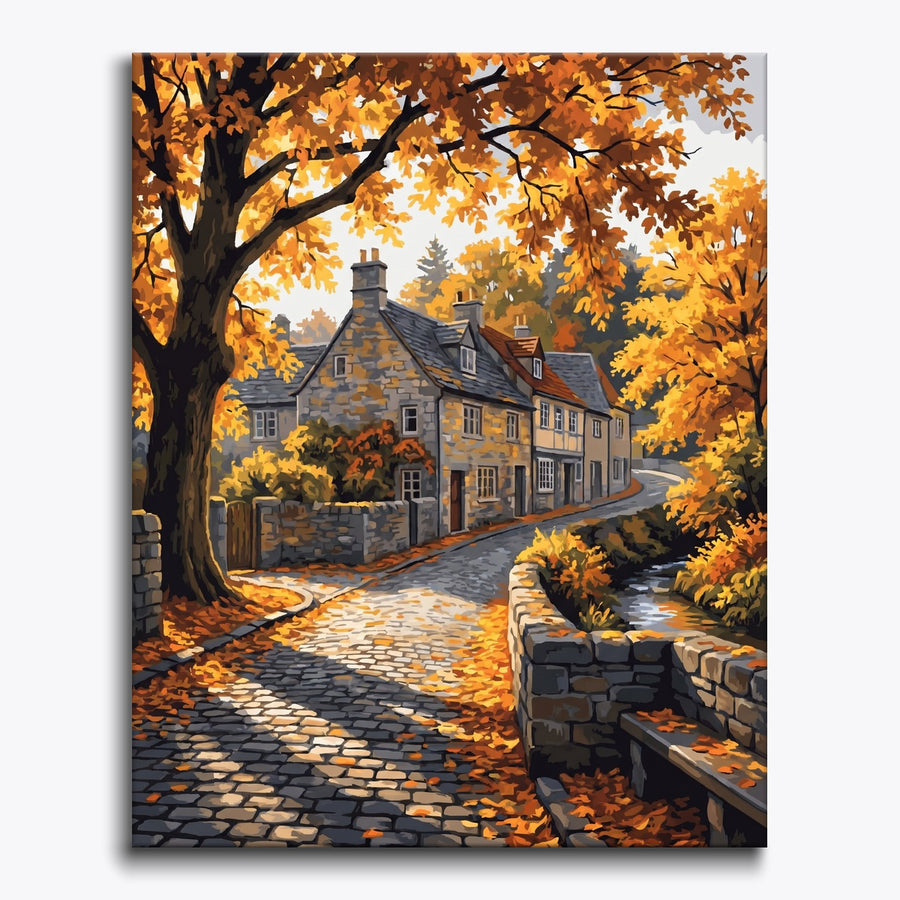 Autumn Village Scene