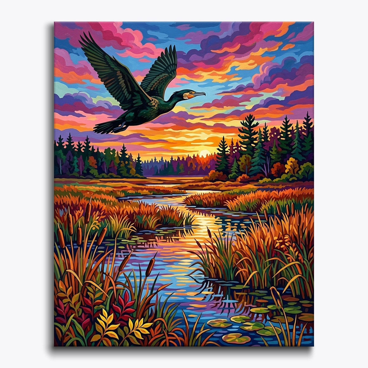 Marsh Cormorant paint by numbers kit