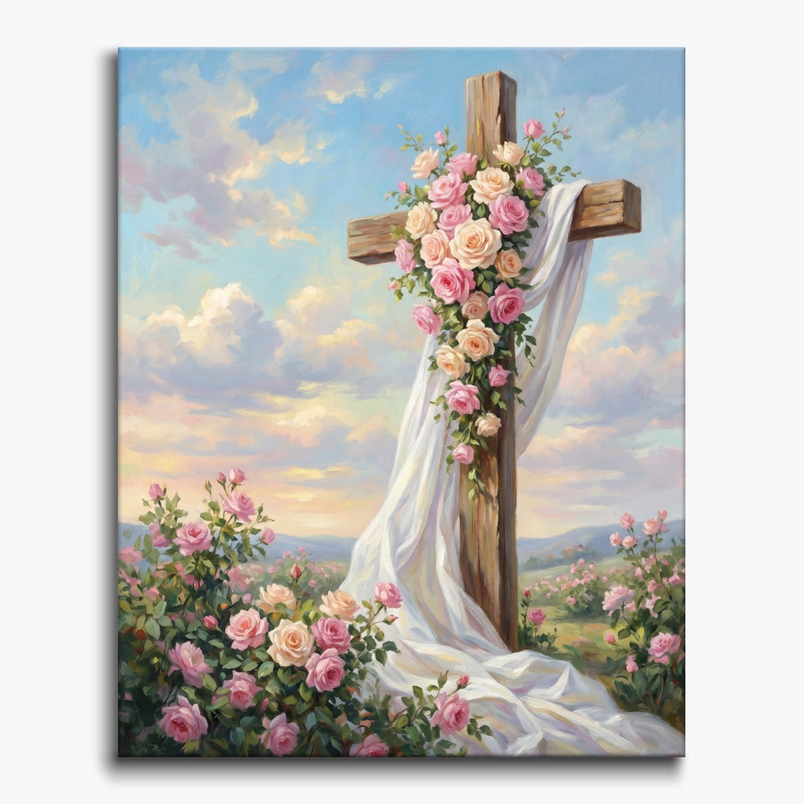 Cross with Roses