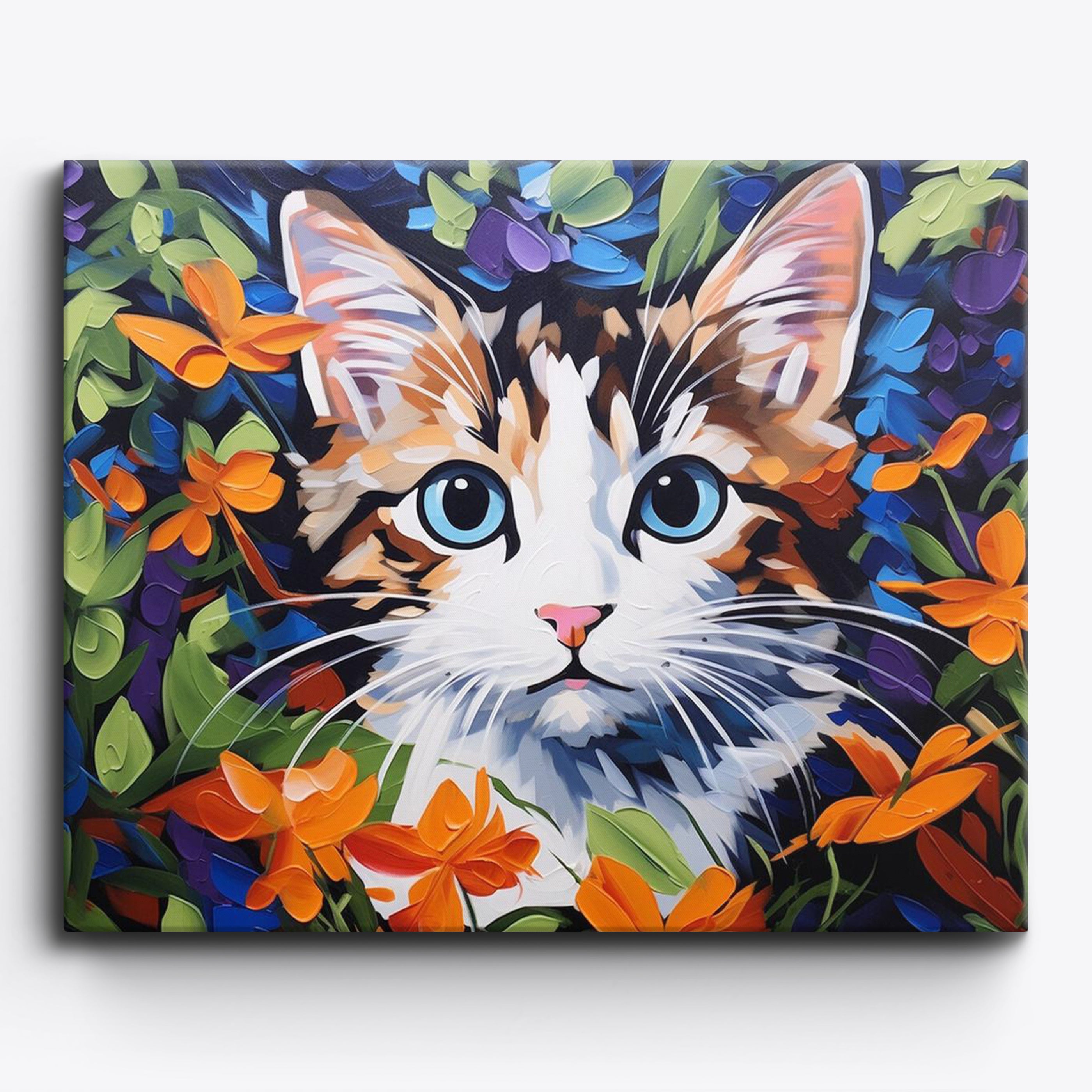 Floral Whiskers Delight | Paint by Numbers Kit by Craftoria