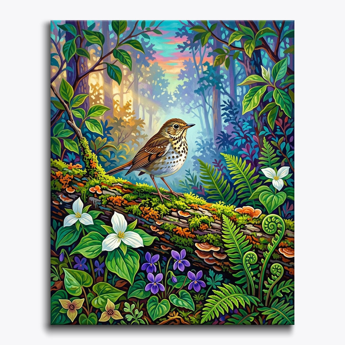 Morning Mist Thrush paint by numbers kit