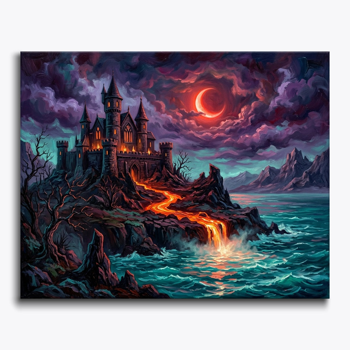 Medieval Castle On Volcanic Island