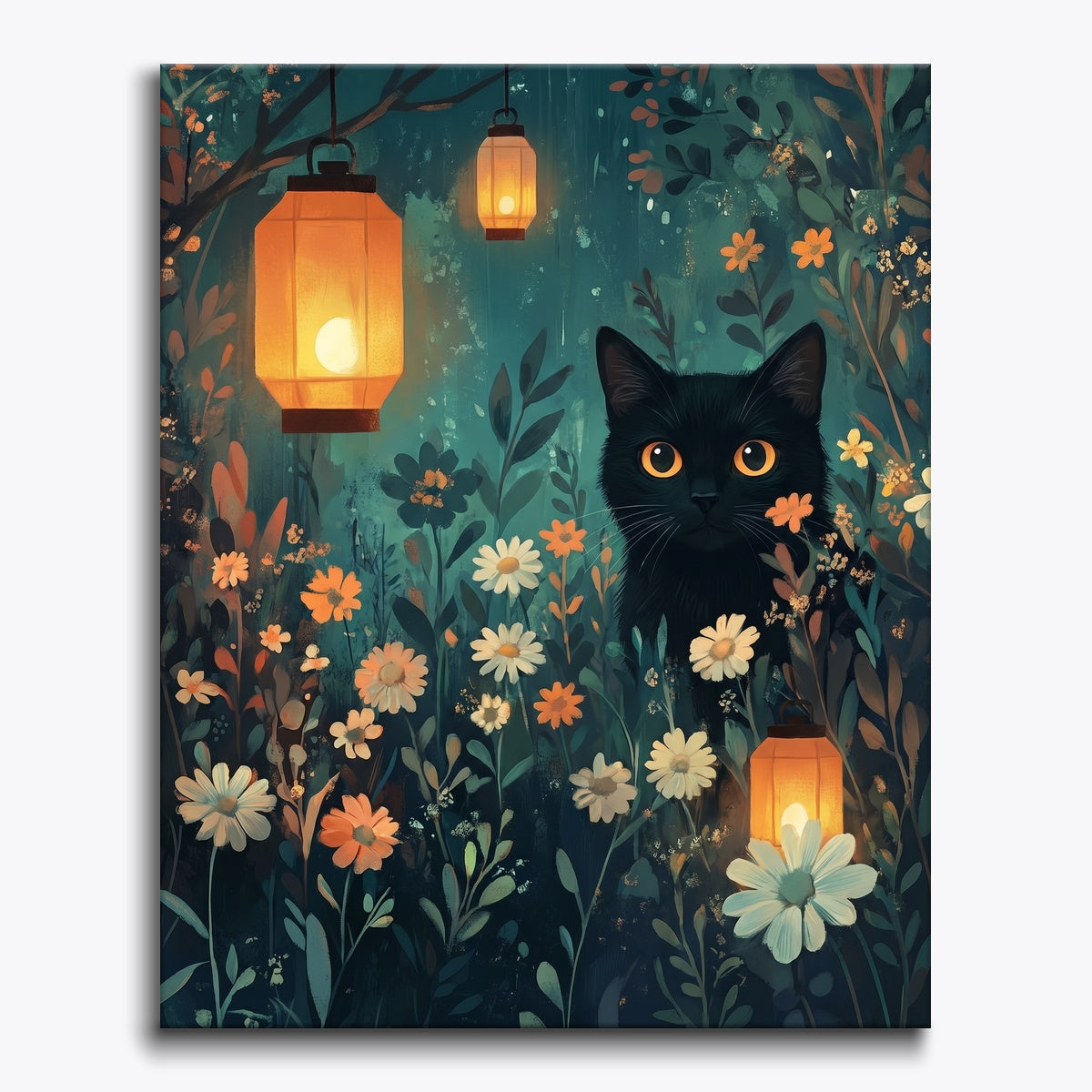 Lantern Cat Night