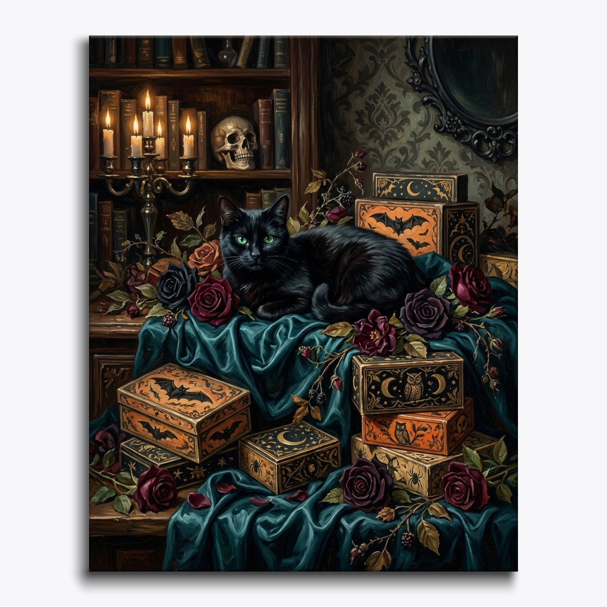 Cat Resting On Antique Candy