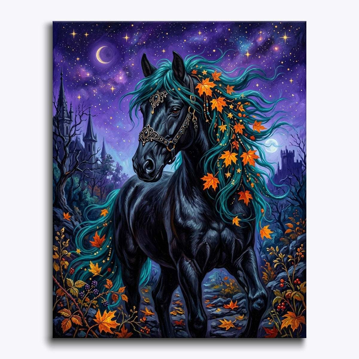 Horse With Flowing Teal Mane