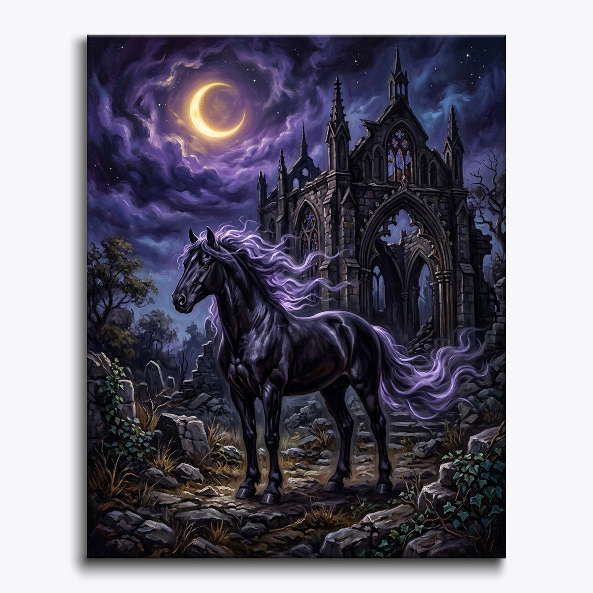 Stallion Before Ruined Chapel