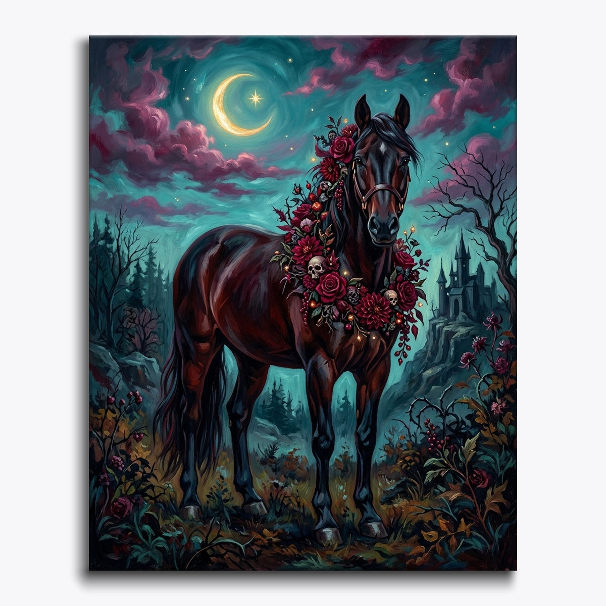 Dark Bay Horse Portrait