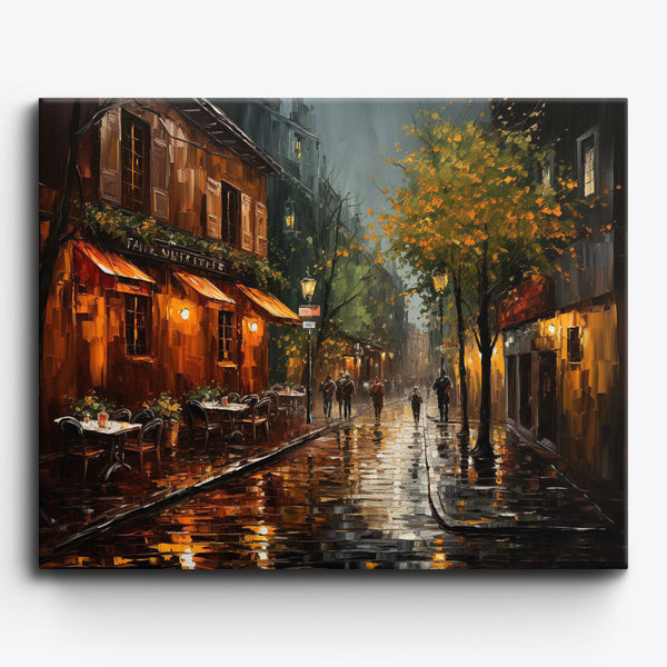 Parisian Rainy Cafe | Paint by Numbers Kit by Craftoria