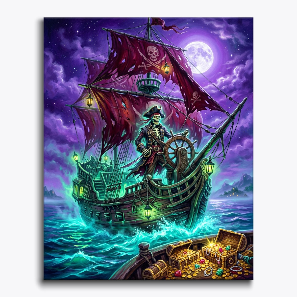 Skeleton Pirate On Ghost Ship