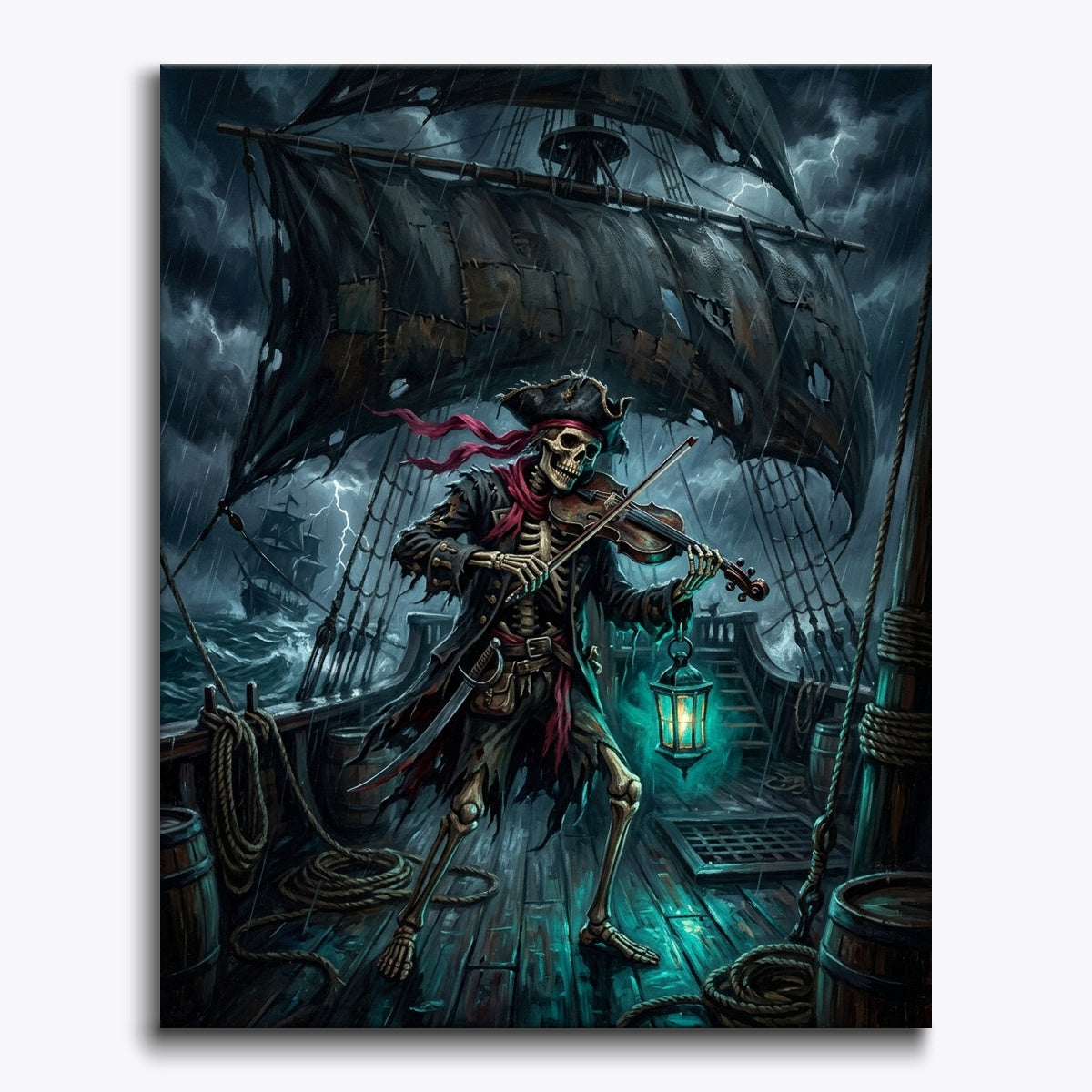 Skeleton Pirate Playing Violin