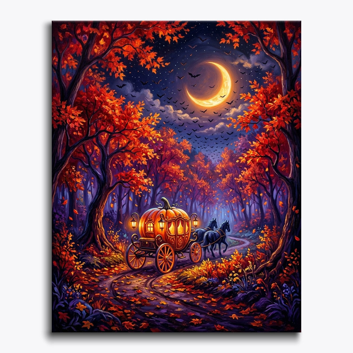 Pumpkin Carriage In Glowing Forest