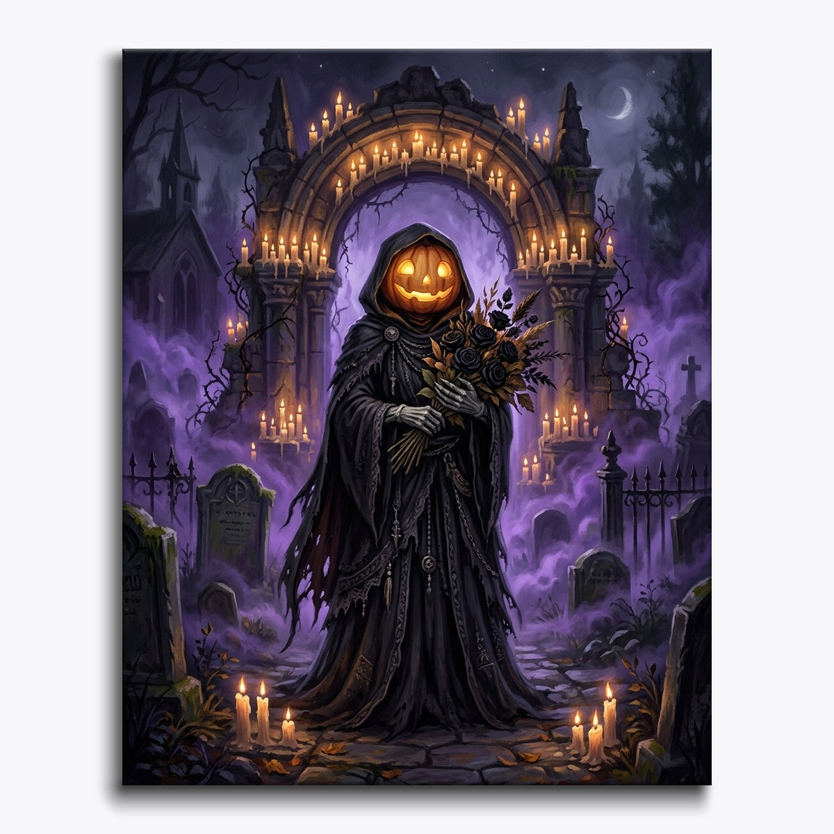 Gentle Reaper With Black Roses