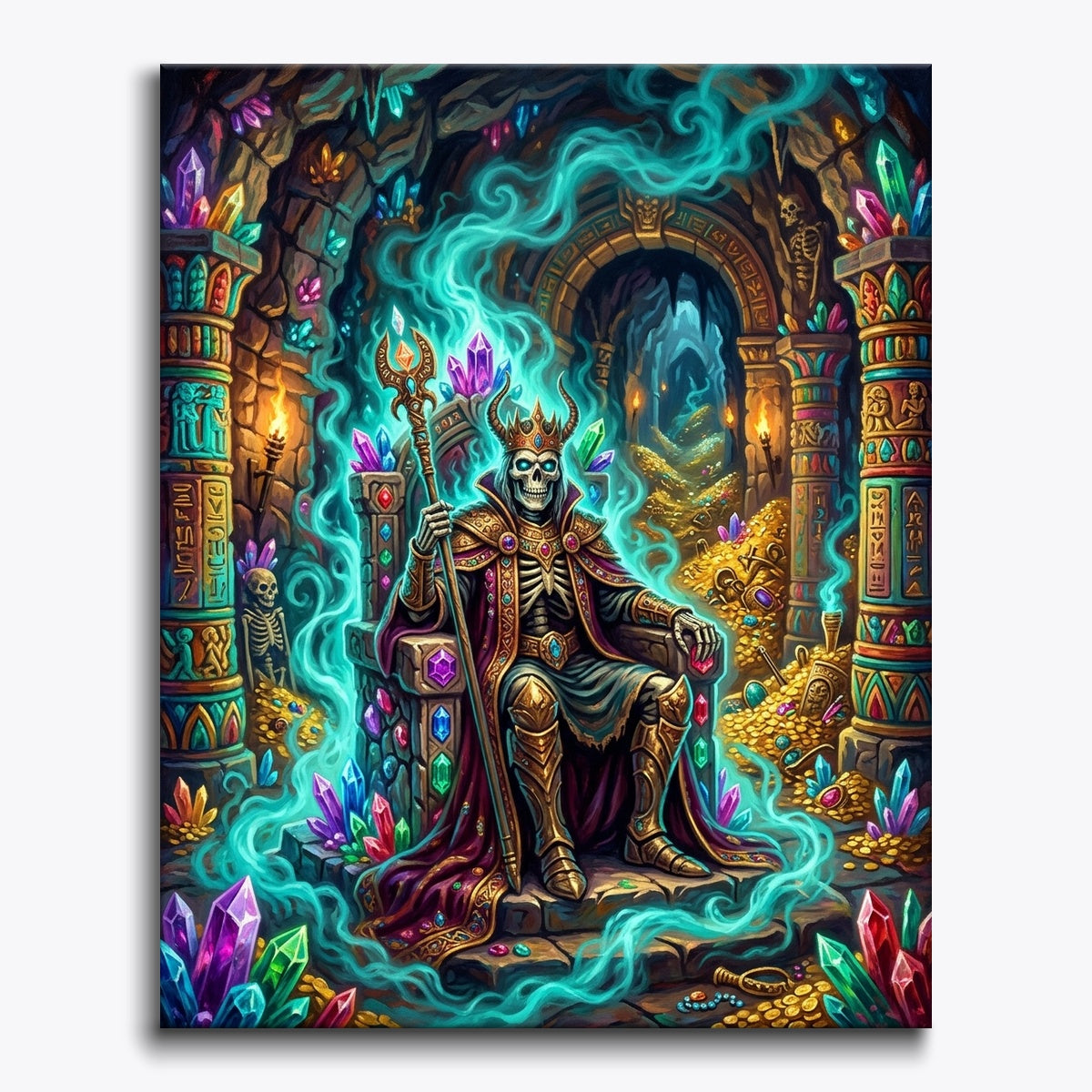 Ancient Skeleton King In Crypt