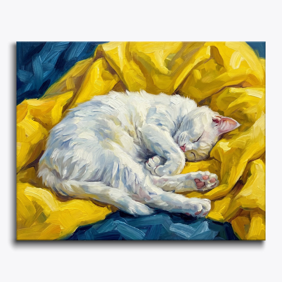 Sleeping White Cat