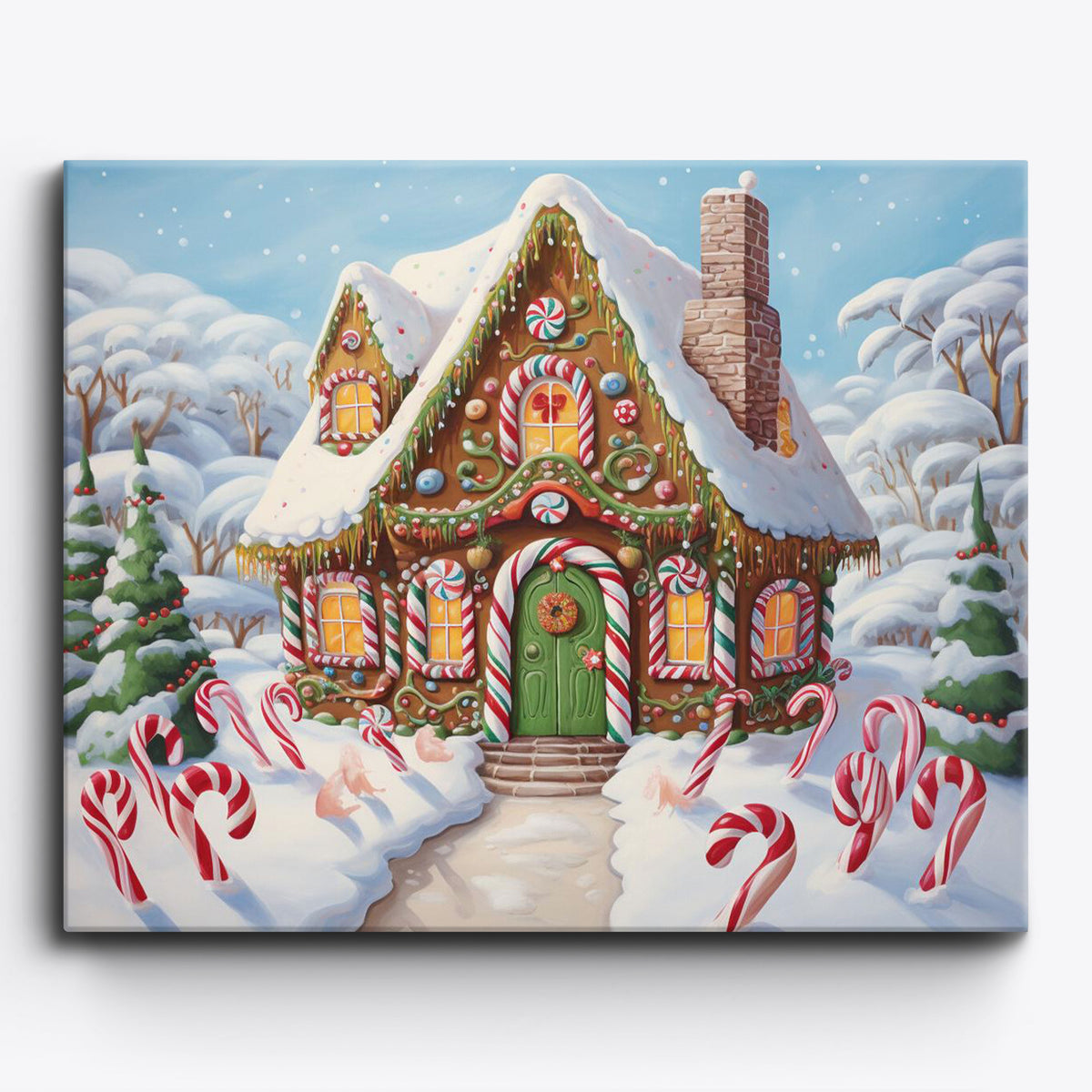 Snow-Kissed Gingerbread Home | Paint by Numbers Kit by Craftoria