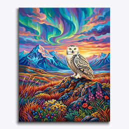 Aurora Snowy Owl paint by numbers kit