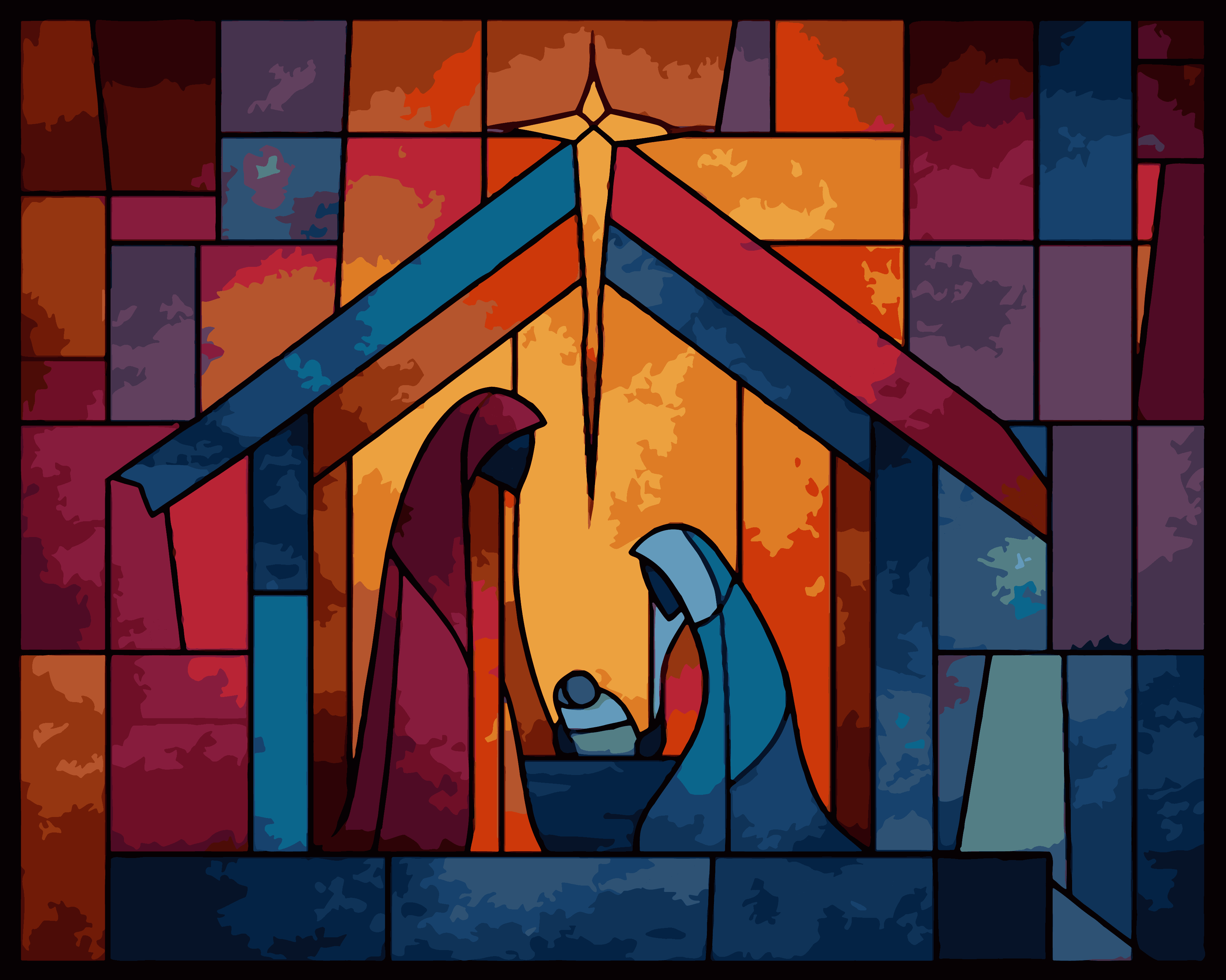 Stainedglass Nativity