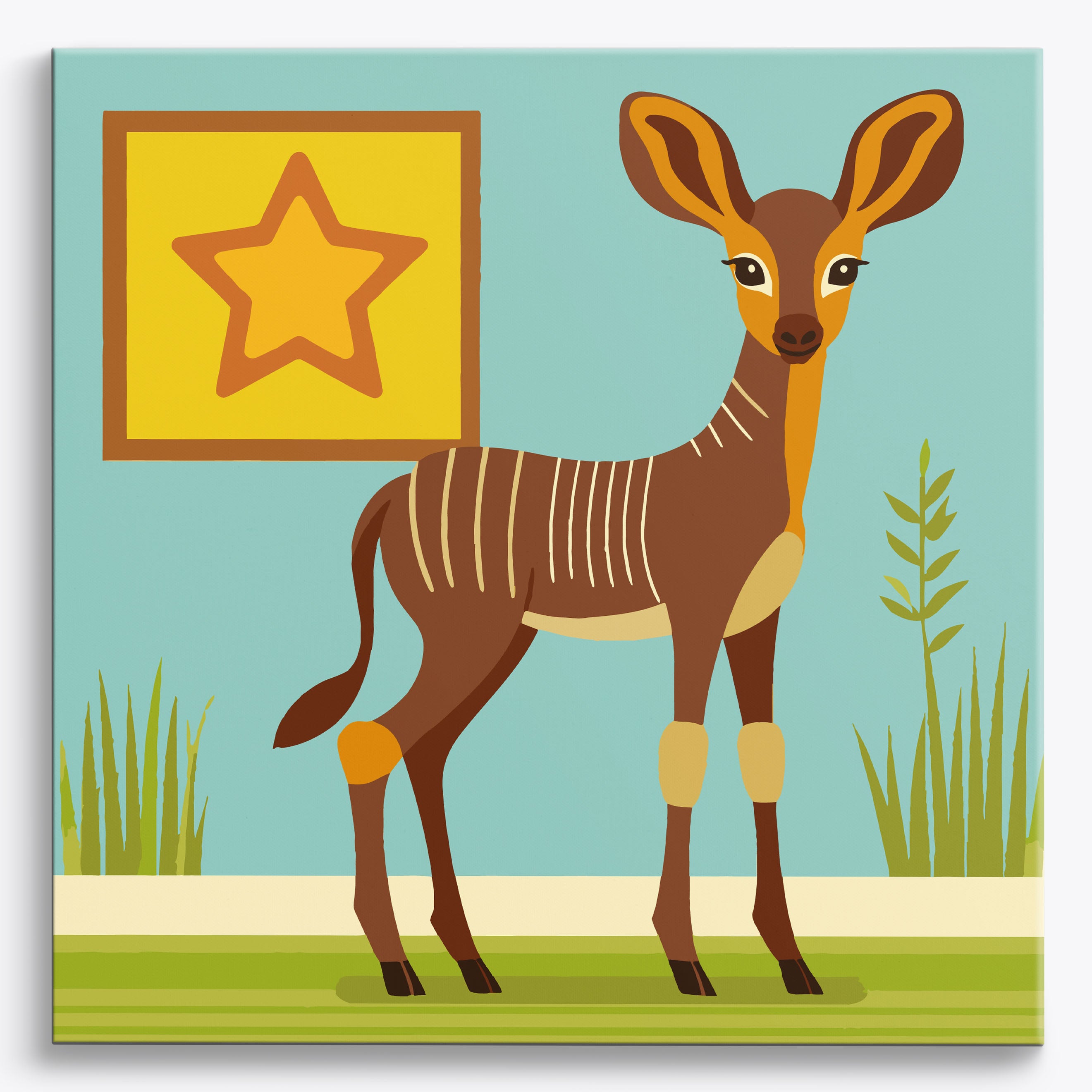 Starry Okapi No Frame / 40x40cm