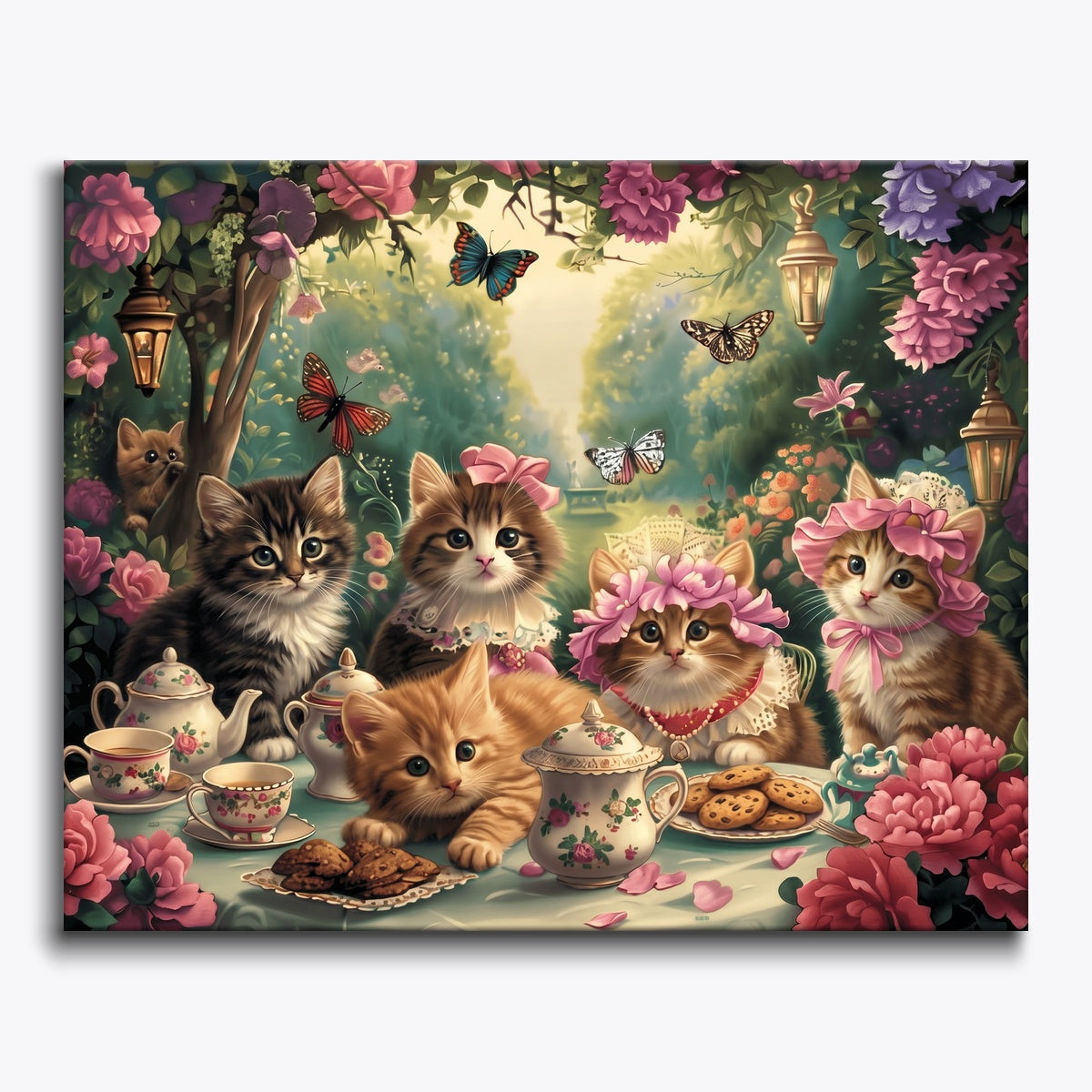 Tea Party Kittens | Paint by Numbers Kit by Craftoria