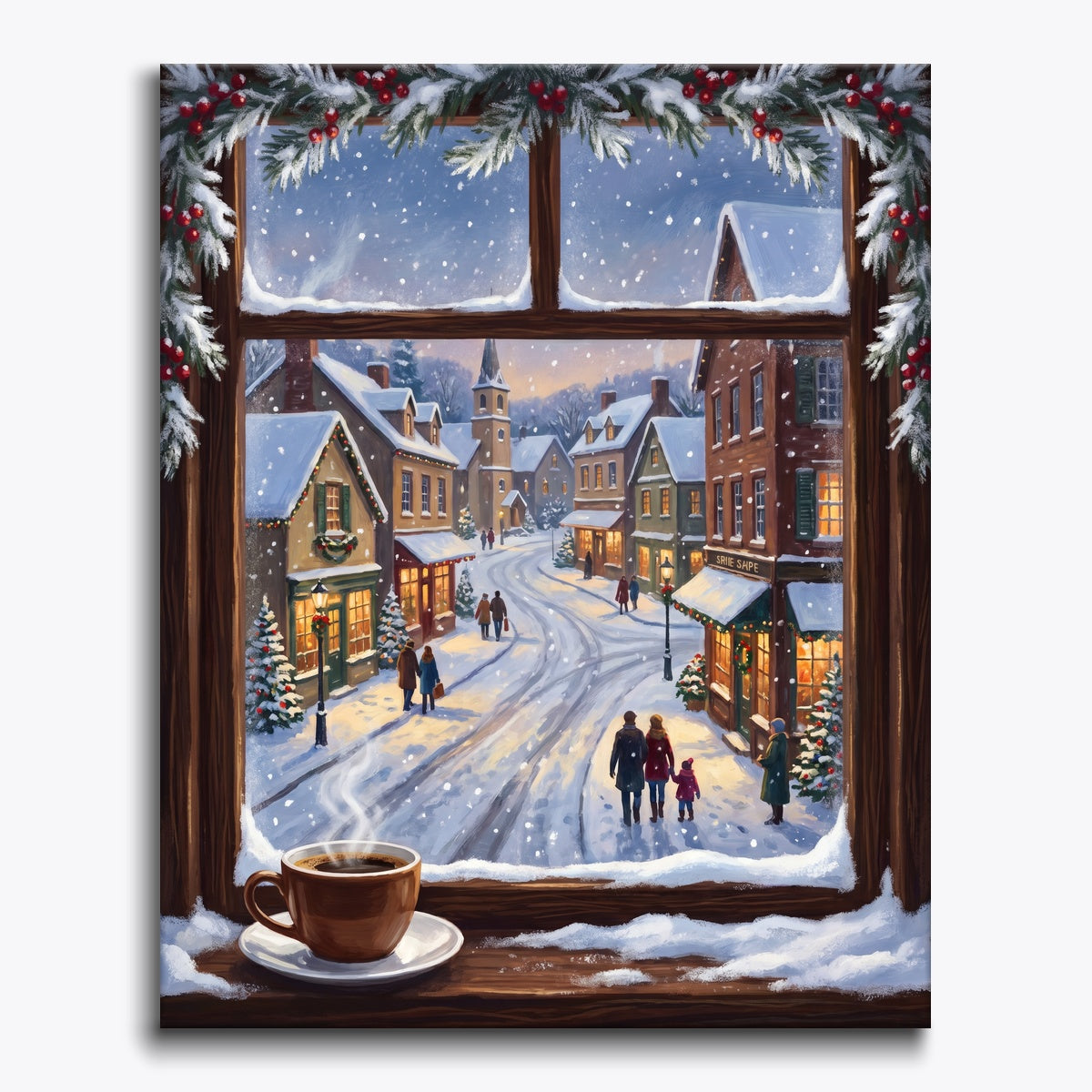 Winter Village Scene